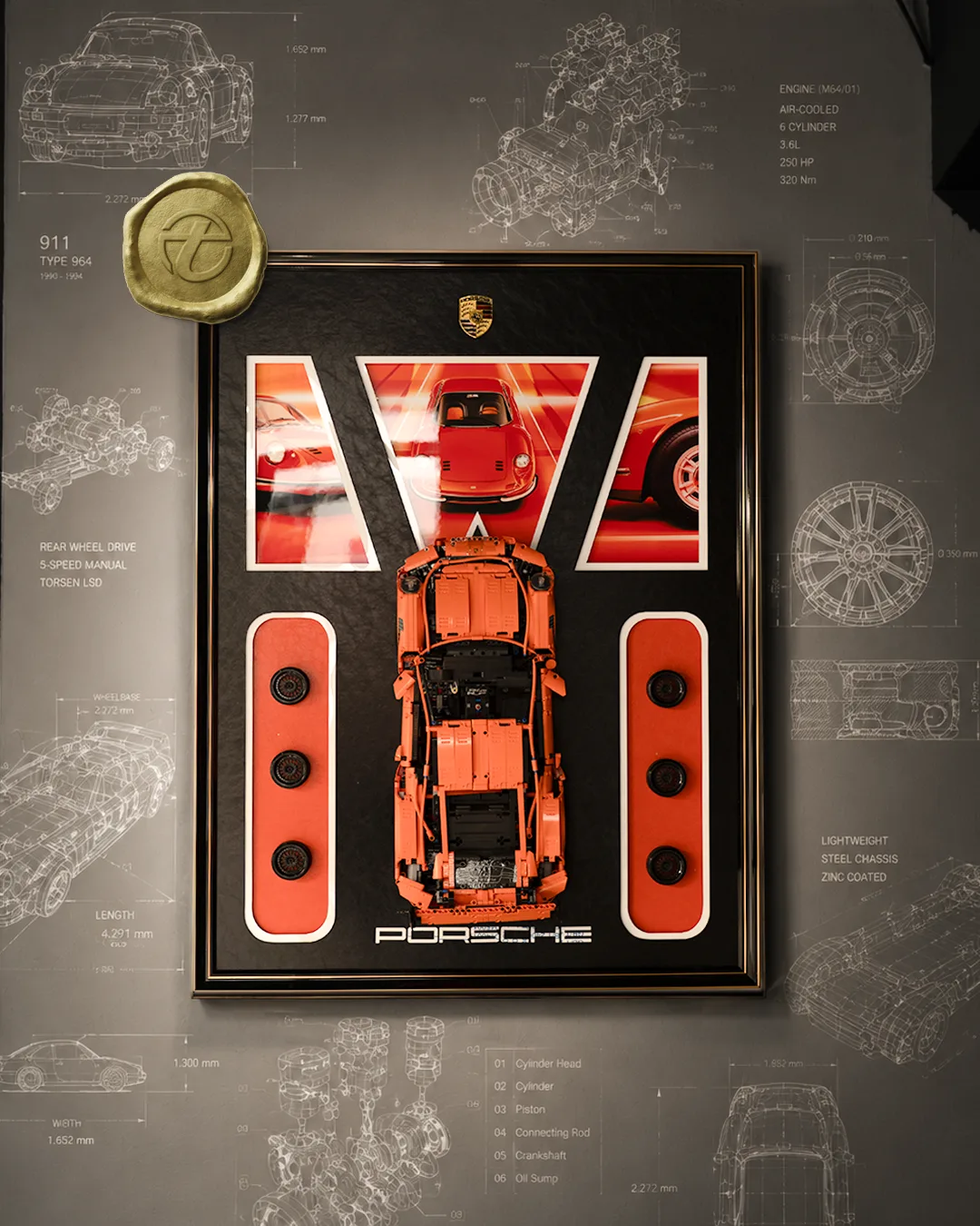 Çerçeveli Porsche 911 baskısı